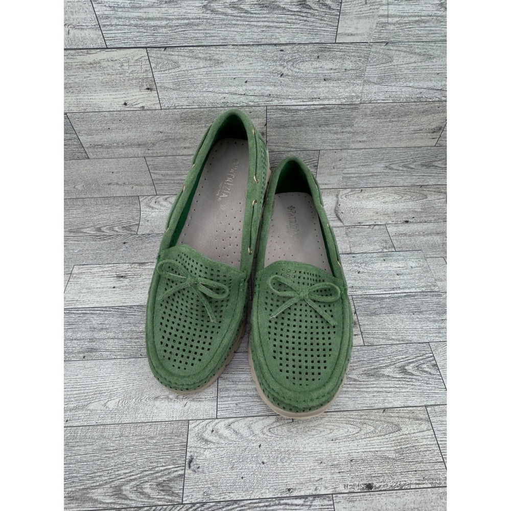 Patrizia by Spring Step Aboard Green Perforated Bow Loafers Women EU 39 US 8.5